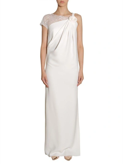 Shop Lanvin Long Dress In Bianco