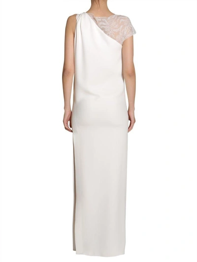 Shop Lanvin Long Dress In Bianco