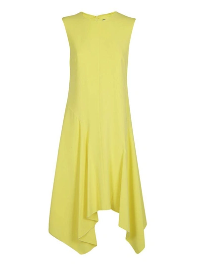 Shop Sportmax Asymmetric Dress In Limone