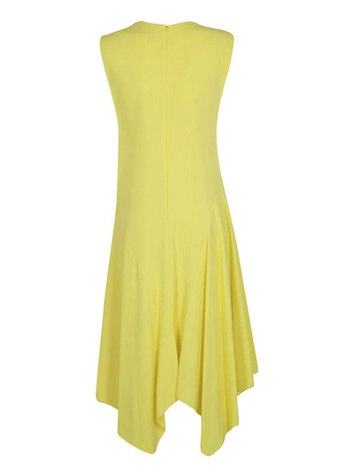Shop Sportmax Asymmetric Dress In Limone