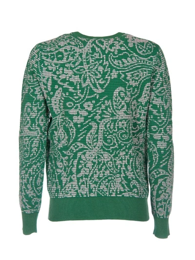 Shop Kenzo Embroidered Floral Sweater In Verde