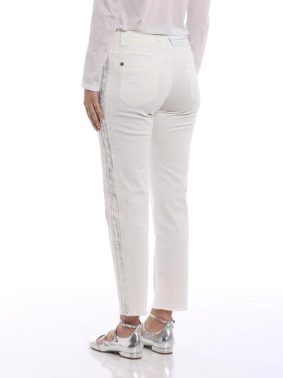 Shop Ermanno Scervino Laced-insert Jeans In White