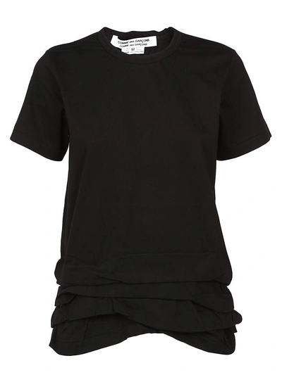 Shop Comme Des Garçons Ruched T-shirt In Black
