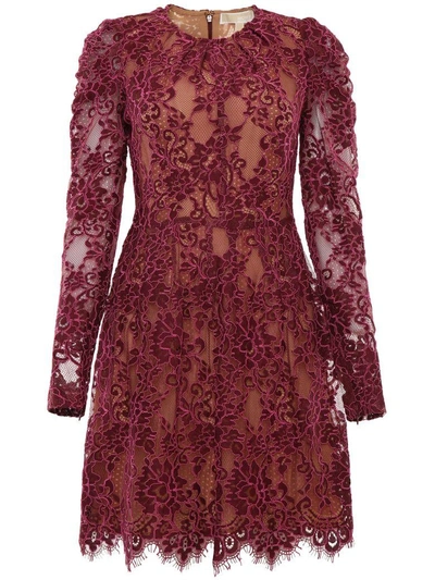 Michael kors pink lace hot sale dress