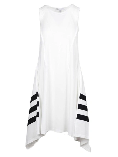 Shop Y-3 Handkerchief Hem Sporty Dress In Corewhite/black