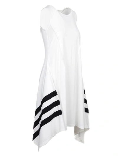 Shop Y-3 Handkerchief Hem Sporty Dress In Corewhite/black