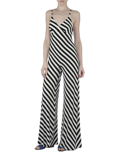 Shop Norma Kamali Tech Fabric Jumpsuit In White-black