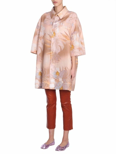 Shop Maison Margiela Oversize Shirt Dress In Multicolor