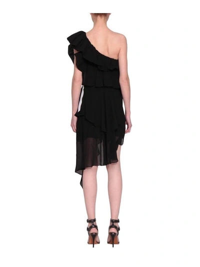 Shop Givenchy One-shoulder Silk Dress In Nero