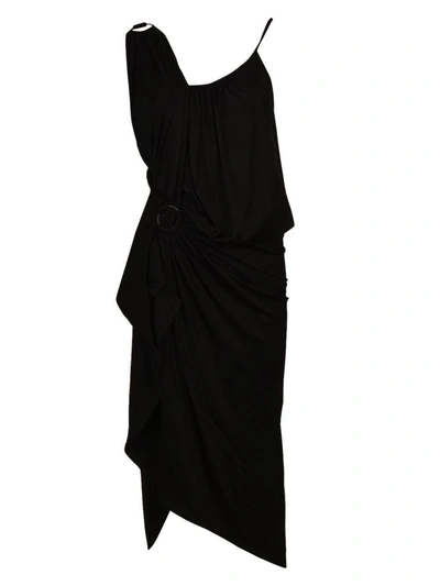 Shop Rabanne Gathered Detail Dress In Black