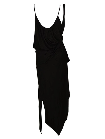 Shop Rabanne Gathered Detail Dress In Black