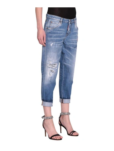 Shop Dsquared2 Hockney Cotton Denim Jeans In Blu