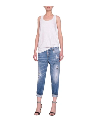 Shop Dsquared2 Hockney Cotton Denim Jeans In Blu