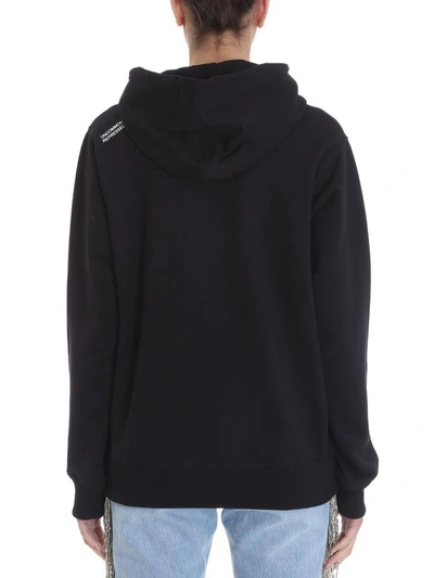 Shop Helmut Lang Index Hoodie Black Cotton Sweatshirt