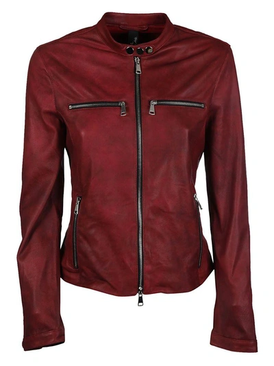 Shop Vintage Deluxe Zip Jacket In Rosso