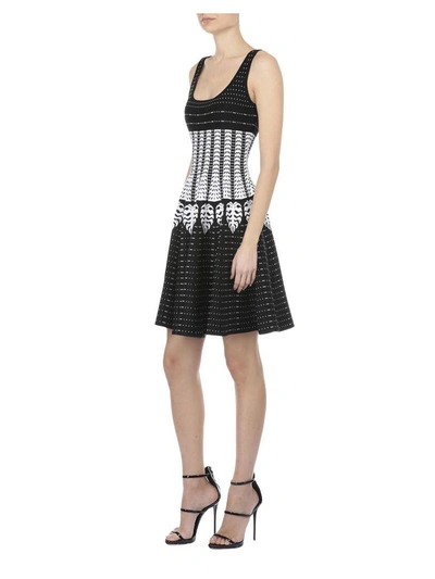 Shop Dsquared2 Geometric Pattern Dress In White/grey