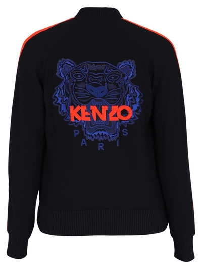 Shop Kenzo Black Branded Bomber Jacket