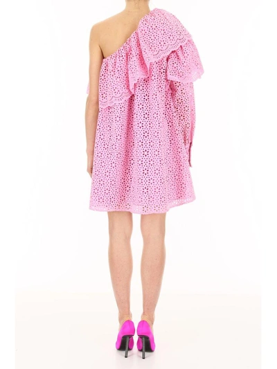 Shop Msgm Sangallo Lace Dress In Rosa (pink)