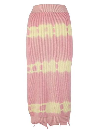 Shop Msgm Tie Dye Skirt In Rosa