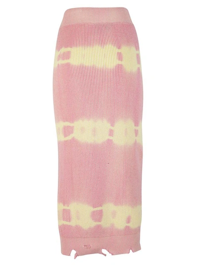 Shop Msgm Tie Dye Skirt In Rosa