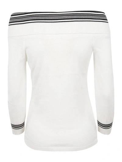 Shop Charlott Off Shoulder Sweater In Bianco