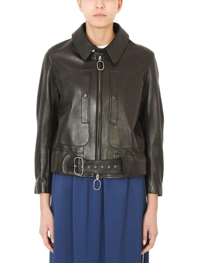 Shop Golden Goose Vania Black Leather Jackets