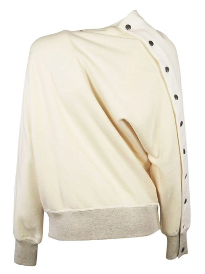 Shop Rag & Bone Shoulder Button Detailed Sweater In White