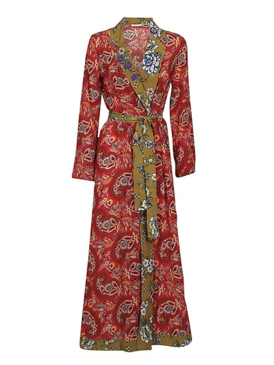 Shop Anjuna Printed Cardi-coat In Rosso-verde