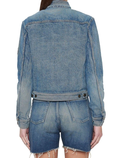 Shop Saint Laurent Jacket In Blue