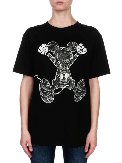 Shop Marcelo Burlon County Of Milan Mickey Mouse Cotton T-shirt In Black - Multicolor