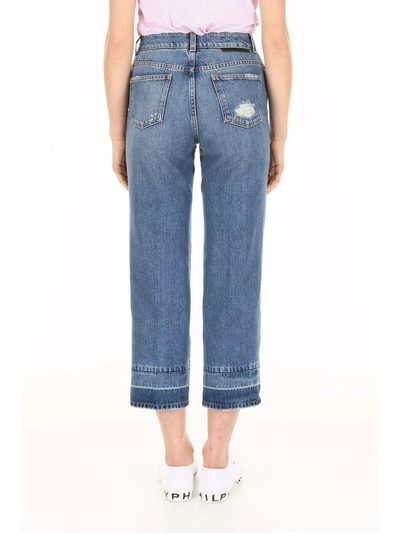 Shop Stella Mccartney Distressed Denim Jeans In Blu Medioblu