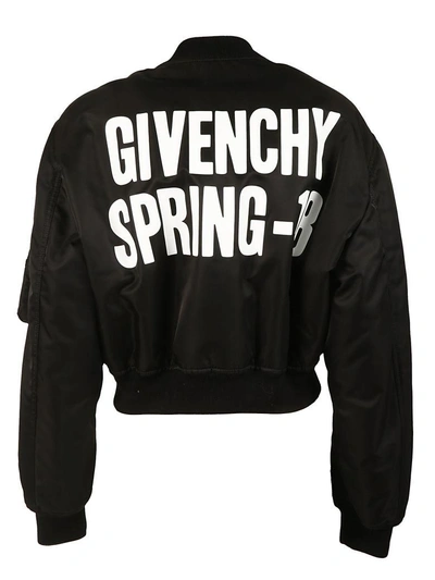 Shop Givenchy Cropped Bomber Jacket In Nero