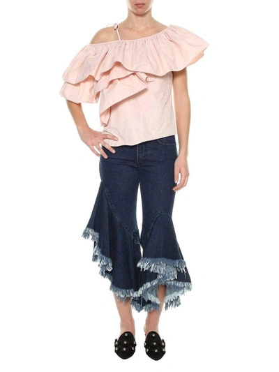 Shop Marques' Almeida Top In Pale Pink