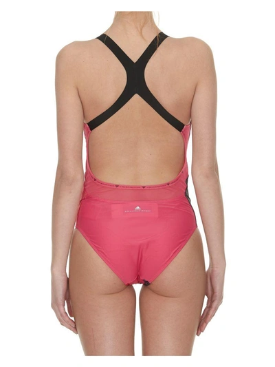 Shop Adidas By Stella Mccartney Training Swimsuit In Pink Black