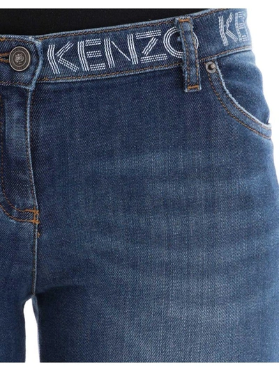 Shop Kenzo Blue Cotton Jeans