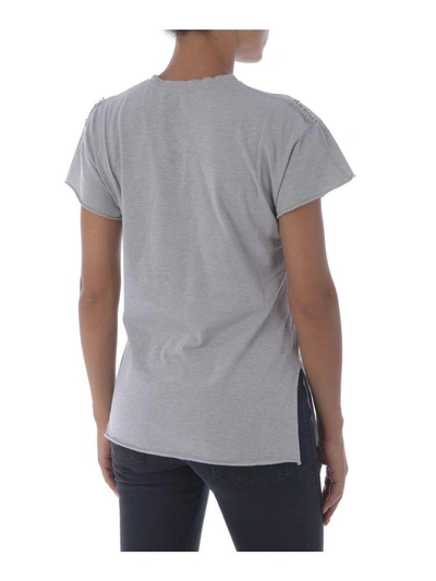 Shop Golden Goose Logo Print T-shirt In Grigio Melange