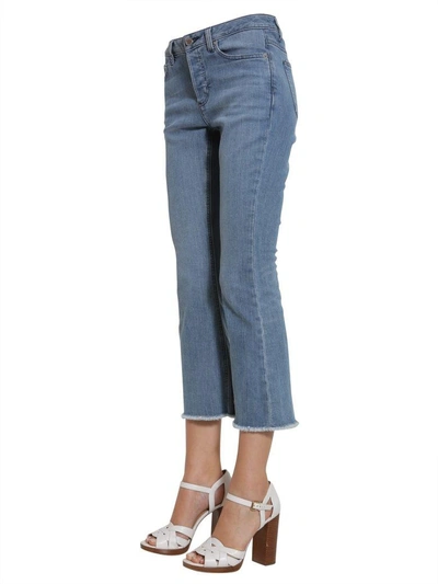 Shop Michael Michael Kors Flare Cropped Jeans In Blue