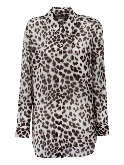 Shop Equipment Leopard Print Shirt In Bright Wht Multi