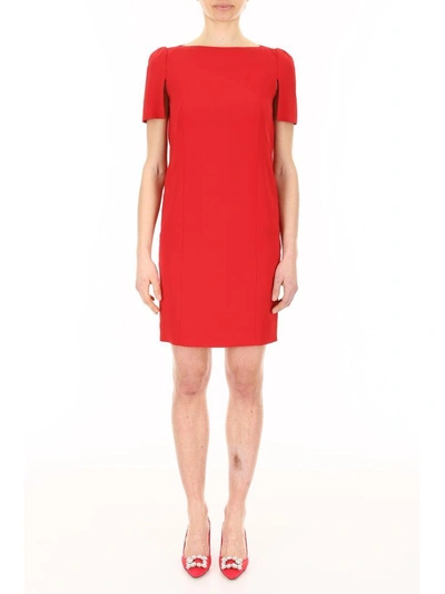 Shop Lanvin Crepe Dress In Ruby (red)