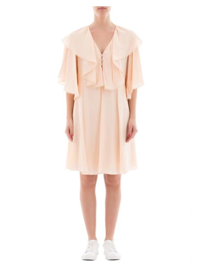 Shop Chloé Pink Silk Dress.