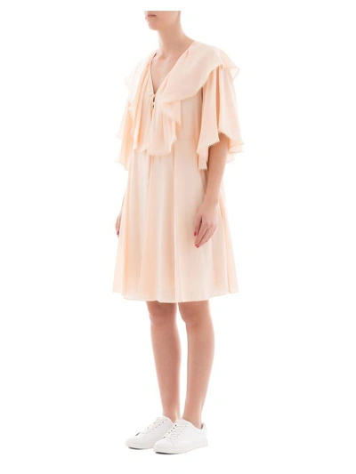 Shop Chloé Pink Silk Dress.