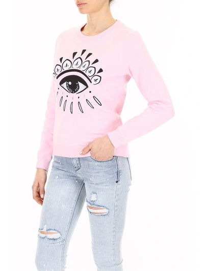 Shop Kenzo Eye Embroidery Sweatshirt In Rose Flamantrosa