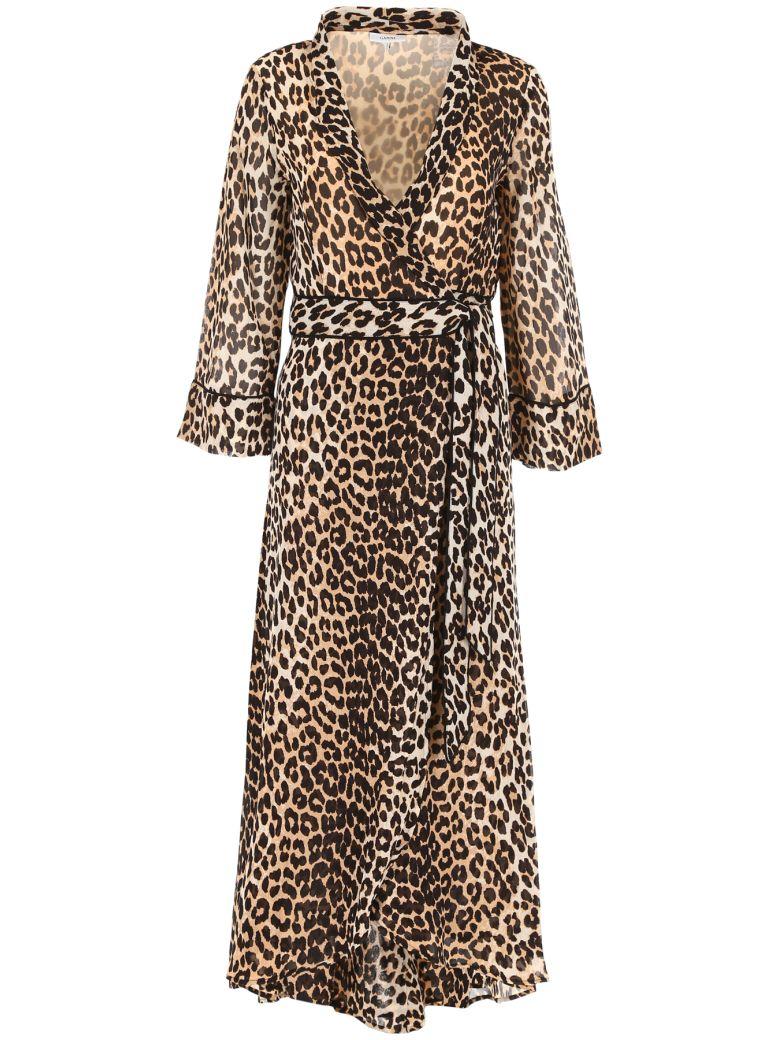 ganni fairfax georgette wrap dress