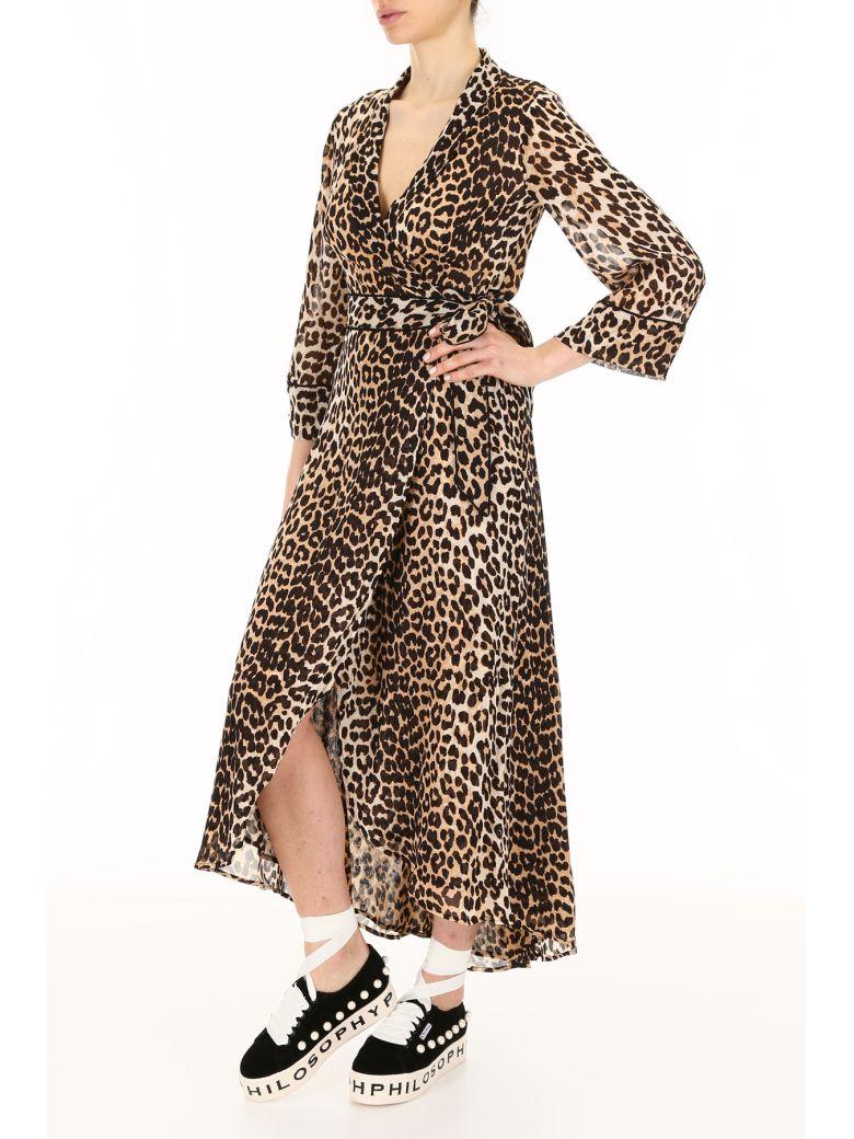 ganni fairfax georgette wrap dress