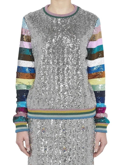 Shop Mary Katrantzou Sweatshirt In Silver