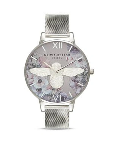 Shop Olivia Burton Watercolour Florals Watch, 38mm In Multi/silver