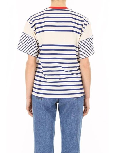 Shop Philosophy Di Lorenzo Serafini Striped T-shirt In Blue Multi|blu