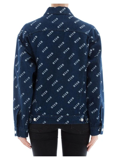 Shop Msgm Blue Cotton Jacket