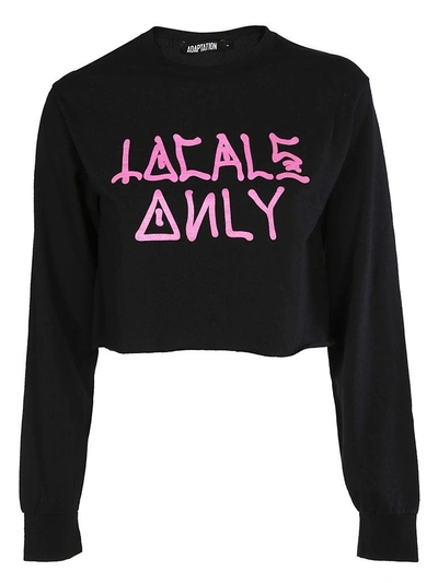 Shop Adaptation Cropped Sweatshirt In Black