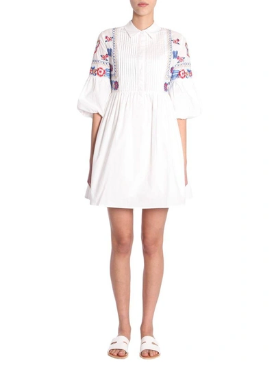 Shop Jovonna Guipure Dress In Bianco